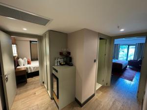 Cama ou camas em um quarto em Sile Gonen Hotel