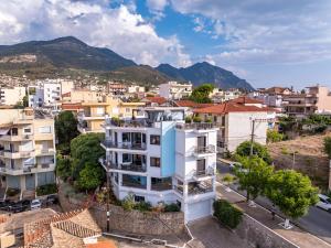 a view of a city with buildings at Magical Seaside Town Boutique Apts 2 in Kyparissia