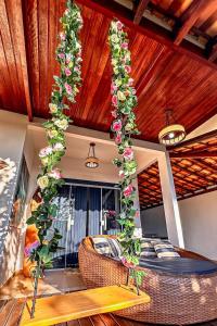 Posezení v ubytování Casa com área gourmet e rede