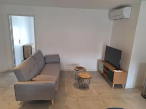 Μια τηλεόραση ή/και κέντρο ψυχαγωγίας στο Appartement Le Péage de Roussillon