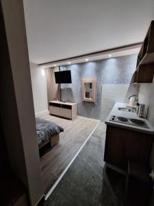 Kuchyň nebo kuchyňský kout v ubytování Apartments Green Beograd