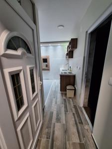 Kuchyň nebo kuchyňský kout v ubytování Apartments Green Beograd