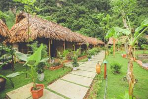 Tam Coc Rice Fields Resort tesisinin dışında bir bahçe