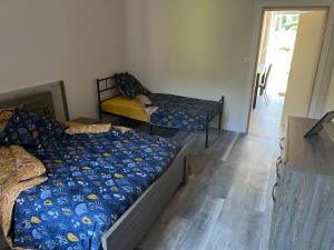 a bedroom with two beds in a room at gite du Breuchin in La Longine