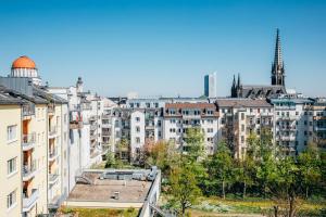 Nespecifikovaný výhled na destinaci Lipsko nebo výhled na město při pohledu z hotelu