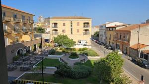 an aerial view of a city street with buildings at Residenza Aura in Olbia