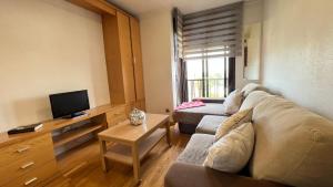 a living room with a couch and a tv at House Samaniego 12 in Madrid