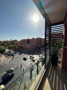 a view of a city street from a building at Centre Zara 2BR in Marrakech