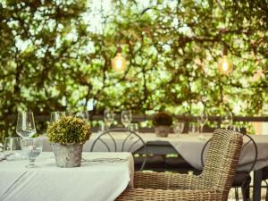 Um jardim no exterior de Albergo La Fontanella