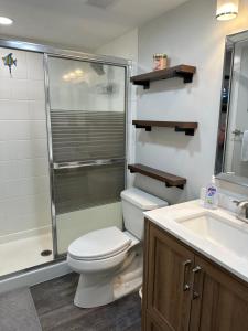 维雷亚Maui Banyan- Your home away from home on Maui!的配有马桶、淋浴和水槽的浴室