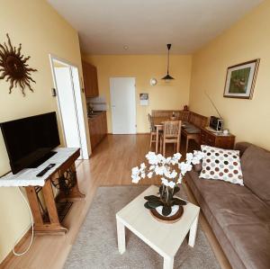 TV a/nebo společenská místnost v ubytování Ferienwohnung Ammersee
