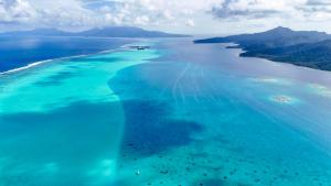 PatioEDEN Private Island TAHAA的海洋岛屿的空中景观