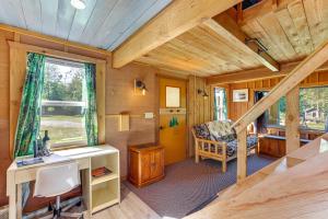 a home office with a desk and a chair at Cabin on 5 Acres in Port Angeles with Fire Pit! in Port Angeles