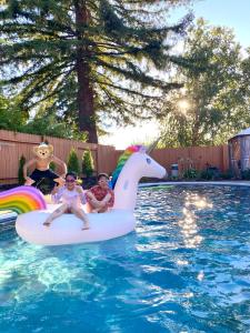 Πισίνα στο ή κοντά στο NEW cozy beautiful house with pool and hot tub