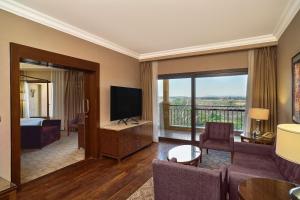 Hilton Alexandria King's Ranch Hotel的电视和/或娱乐中心