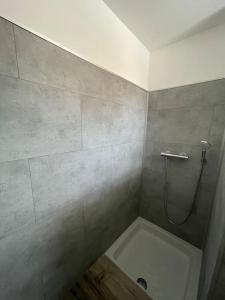 une salle de bain avec douche et toilettes dans l'établissement Séjour en montagne, à La Cabanasse