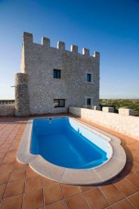 una piscina frente a un castillo en Residencia Real del Castillo de Curiel, en Curiel de Duero