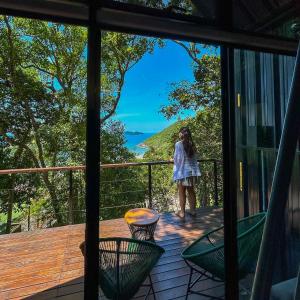 Balkón nebo terasa v ubytování VISTA MAR - Tiny House Sattva - Florianópolis, SC