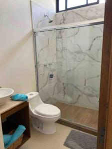 Bilik mandi di Impecable loft, terraza, alberca, cerca de playa +4 gambar