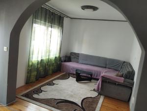 a living room with a couch and a rug at Riki Apartments in Sarajevo