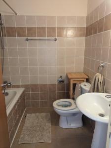 een badkamer met toilet en wastafel bij Kiti 2 bedroom Penthouse in Kiti