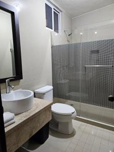 Koupelna v ubytování Hotel Maria Elena