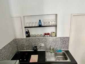 una cucina con un lavello e un piano di lavoro di Spacious Studio in Via dei Coronari a Roma