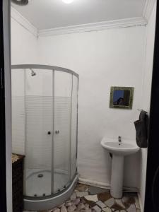a bathroom with a shower and a sink at Cassiandra Place unit 3 in Richards Bay
