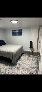 En eller flere senge i et værelse på Very affordable Spacious private urban oasis