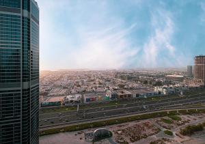 Ein allgemeiner Blick auf Dubai oder ein Stadtblick von der Ferienwohnung aus