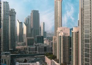 Ein allgemeiner Blick auf Dubai oder ein Stadtblick von der Ferienwohnung aus