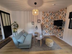 TV a/nebo společenská místnost v ubytování Appartement T2 Frangy