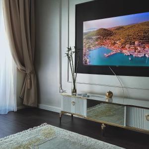 TV a/nebo společenská místnost v ubytování Apartament Avangarde