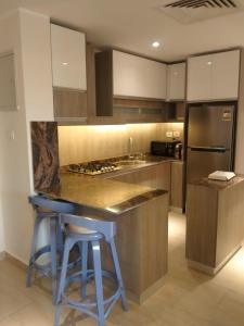 Kuchyň nebo kuchyňský kout v ubytování Super luxury hotel apartment