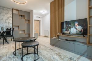 TV a/nebo společenská místnost v ubytování Hills Residence Premium Apartment in Pallady