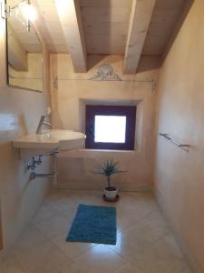 a bathroom with a sink and a potted plant in it at Residence La Castellana in Salvatronda
