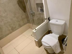 a bathroom with a toilet and a shower at Bakoko Garden in El Nido +18 photos