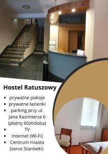 a view of a staircase in a building at Hostel Ratuszowy in Bydgoszcz