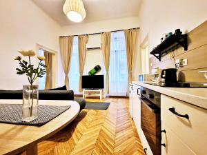 Kuchyňa alebo kuchynka v ubytovaní FREE PARKING Sega Rally Apartment + 12 fotografií