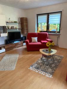 Χώρος καθιστικού στο Ferienwohnung Waldblick