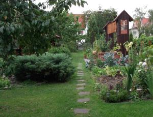 A garden outside Ferienwohnung HARZgeNUSS