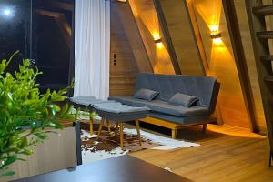 Chalé dos Alpes 2 hidromassagem e Lareira的休息区