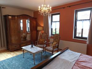Postel nebo postele na pokoji v ubytování Minicamping und B&B Apartment Hintergarten
