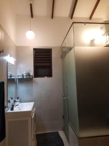 贾埃勒Apartment located 5 minutes from Ja Ela town的带淋浴和水槽的浴室 更多10张照片