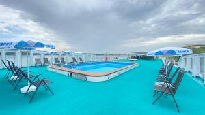 a pool on the deck of a cruise ship at Boat Hotel Sofia in Ruse