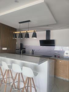 Kuchyň nebo kuchyňský kout v ubytování Appartement avec piscine vue sur mer