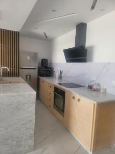 Kuhinja oz. manjša kuhinja v nastanitvi Appartement avec piscine vue sur mer