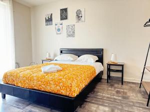 Łóżko lub łóżka w pokoju w obiekcie F3 Centre- Ville Lafayette avec garage