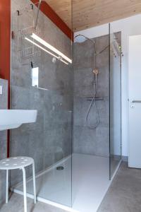 ホーヴァハトにあるHaus Strandlustの浴室のガラス扉付きシャワー +24枚の写真