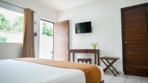 TV a/nebo společenská místnost v ubytování Hotel del Parque